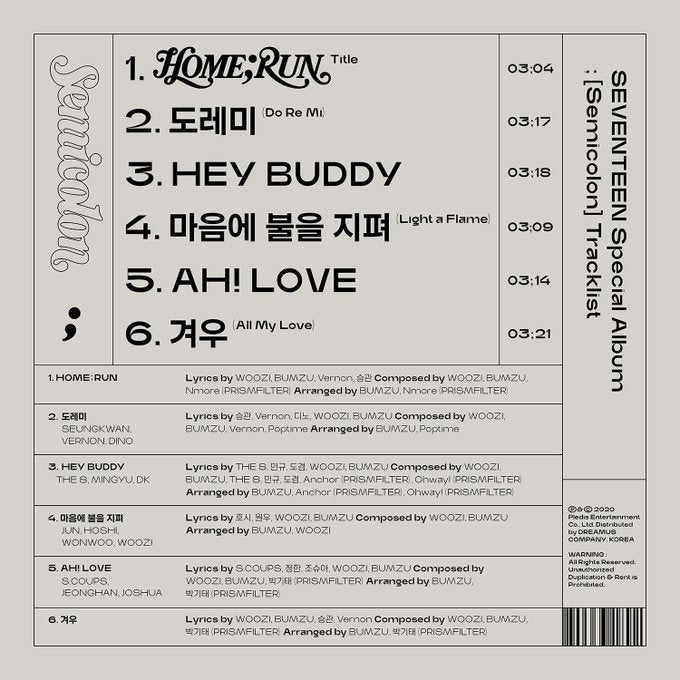 Seventeen Special Album: Semicolon