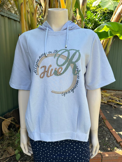 Hooded T-shirt Light blue