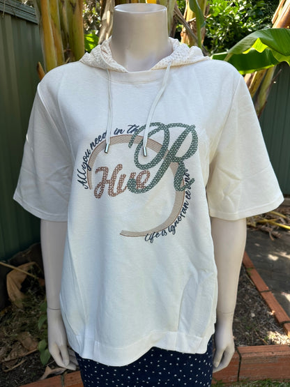 Hooded T-shirt Beige