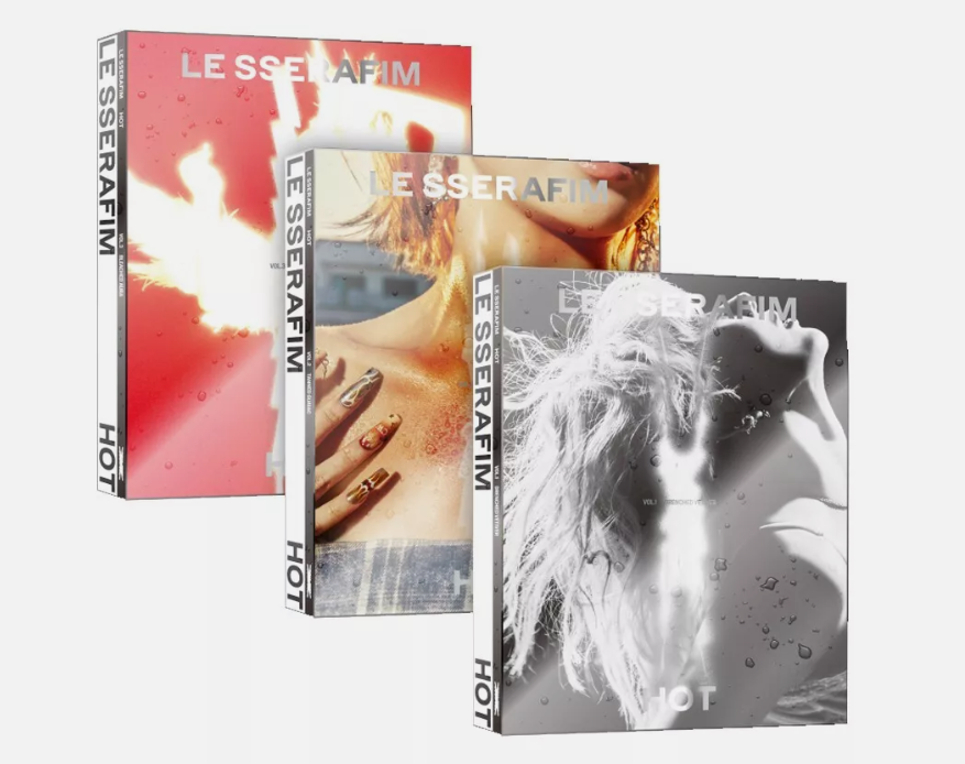 LE SSERAFIM HOT 5th Mini Album CD+Photo Book+Coaster+3Sticker+2 Card+Poster+GIFT