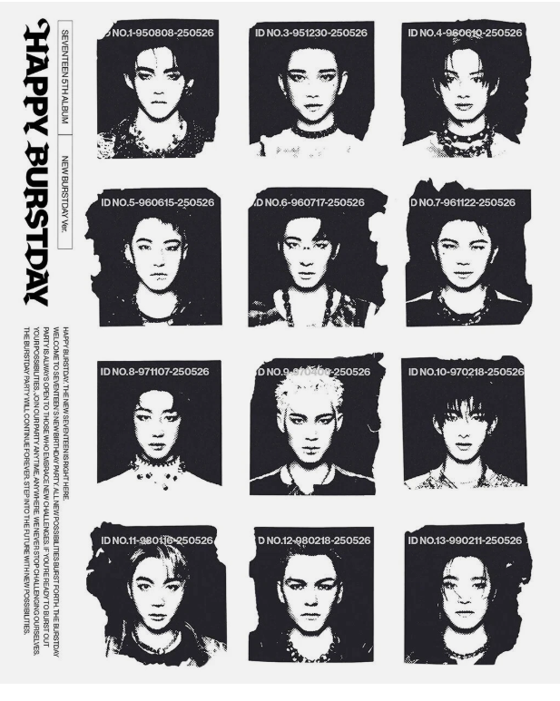SEVENTEEN [HAPPY BURSTDAY] 5th Album CD+Photo Book+Lyric Book+Poster+4 Card+GIFT