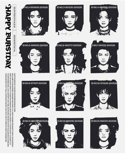 SEVENTEEN [HAPPY BURSTDAY] 5th Album CD+Photo Book+Lyric Book+Poster+4 Card+GIFT
