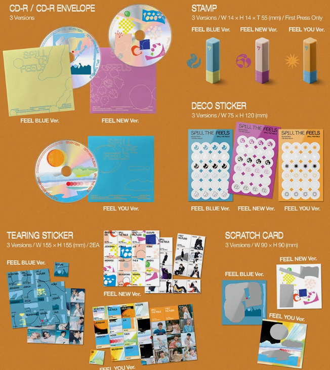SEVENTEEN [SPILL THE FEELS] 12th Mini Album CD-R+Book+3Card+POB+GIFT