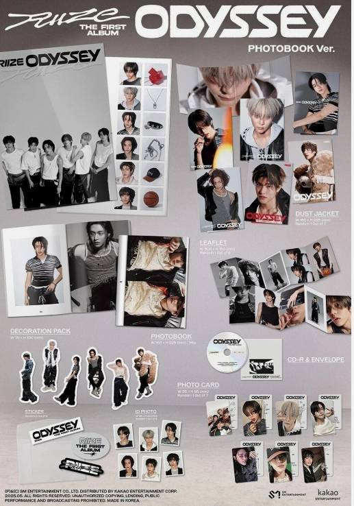 RIIZE [ODYSSEY] 1st Album PHOTO BOOK Ver/CD+Book+Deco+2Sticker+ID Card+Card+GIFT
