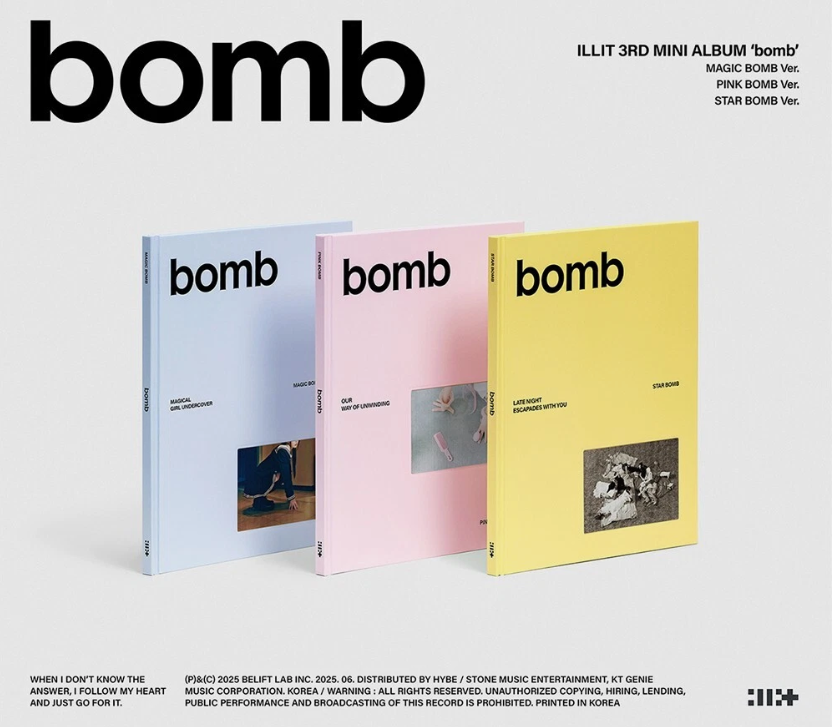 ILLIT [BOMB] 3rd Mini Album CD-R+Lenticular Photo Book+4 Sticker+Poster+2 Card