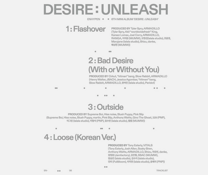 ENHYPEN [DESIRE:UNLEASH] 6th Mini Album CD+Booklet+3 Card
