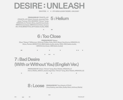 ENHYPEN [DESIRE:UNLEASH] 6th Mini Album CD+Booklet+3 Card
