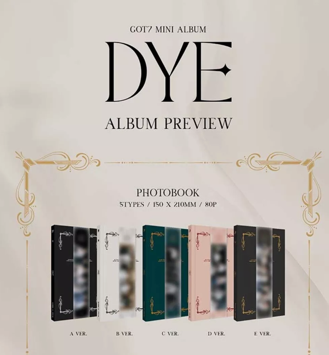 GOT7 Mini Album [DYE] B Ver. CD+80p P.Book+Mirror Card+Bookmark+2p P.Card
