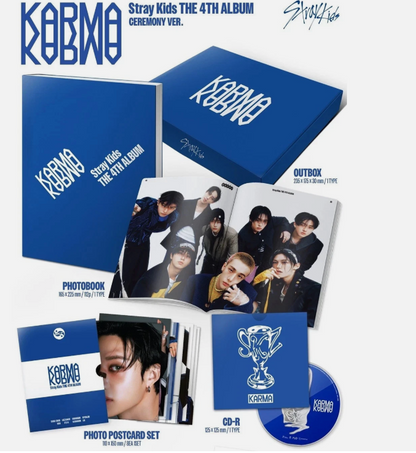 STRAY KIDS [KARMA] The 4th Album CD+Photo Book+10 Card+Sticker+Poster+GIFT