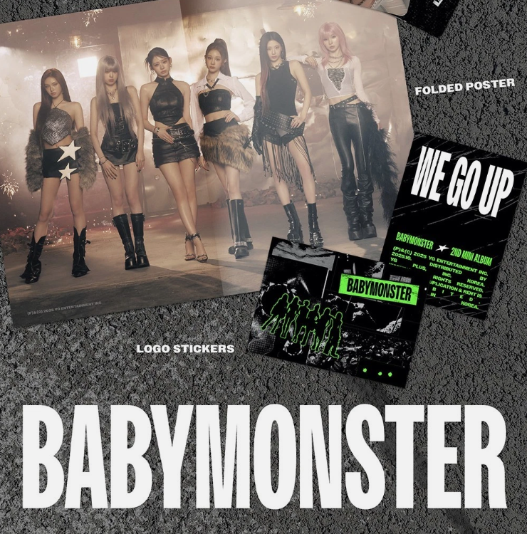 BABYMONSTER [WE GO UP] 2nd Mini Album CD+Photo Book+Poster+6 Card+2 Sticker+etc