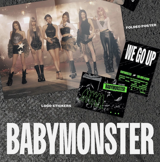 BABYMONSTER [WE GO UP] 2nd Mini Album CD+Photo Book+Poster+6 Card+2 Sticker+etc