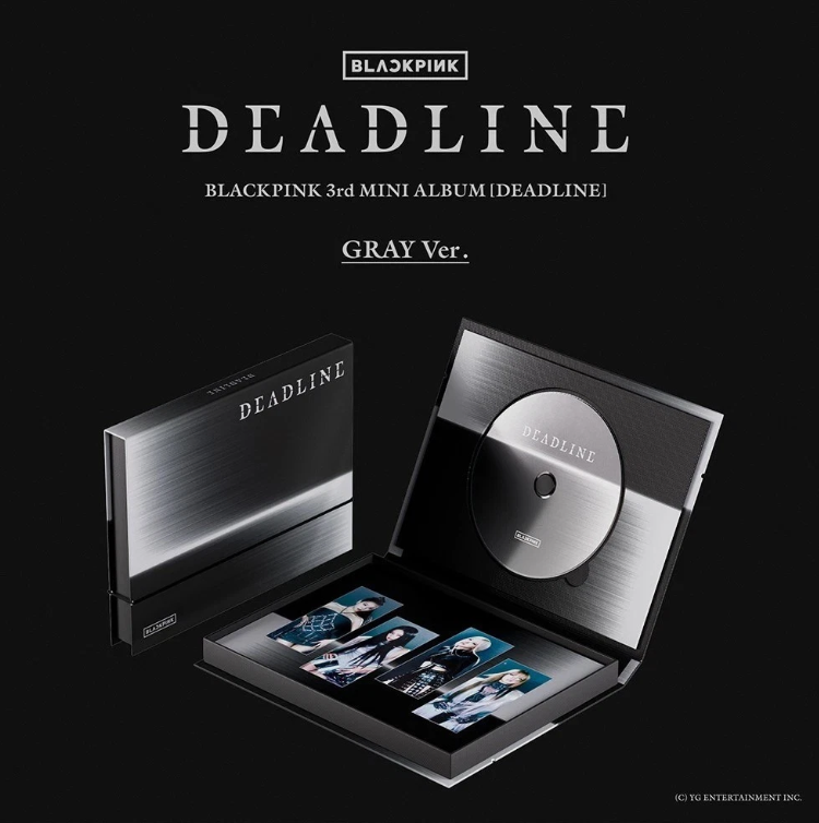 BLACKPINK [DEADLINE] 3rd Mini Album GRAY Ver./CD-R+32 Printed Photo+10 Card+GIFT
