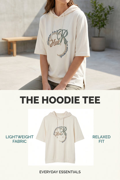 Hooded T-shirt Beige